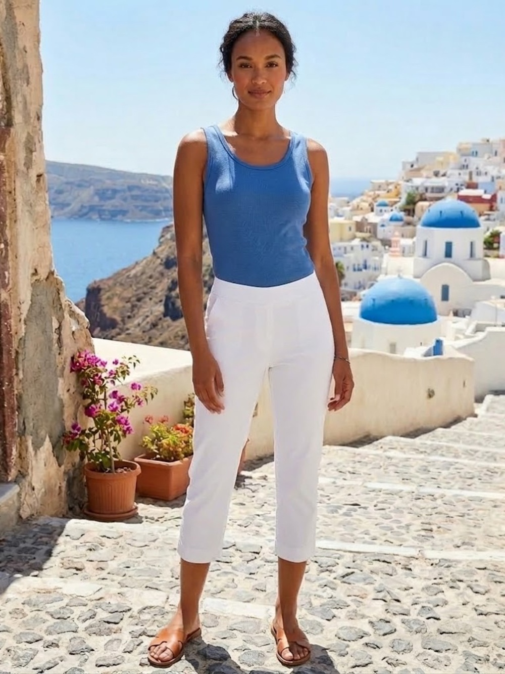 Vince Camuto White Cropped Capri